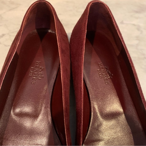 🔥 Last Chance 💯 AUTH HERMES Suede Nice H Logo Flats - Picture 4 of 7